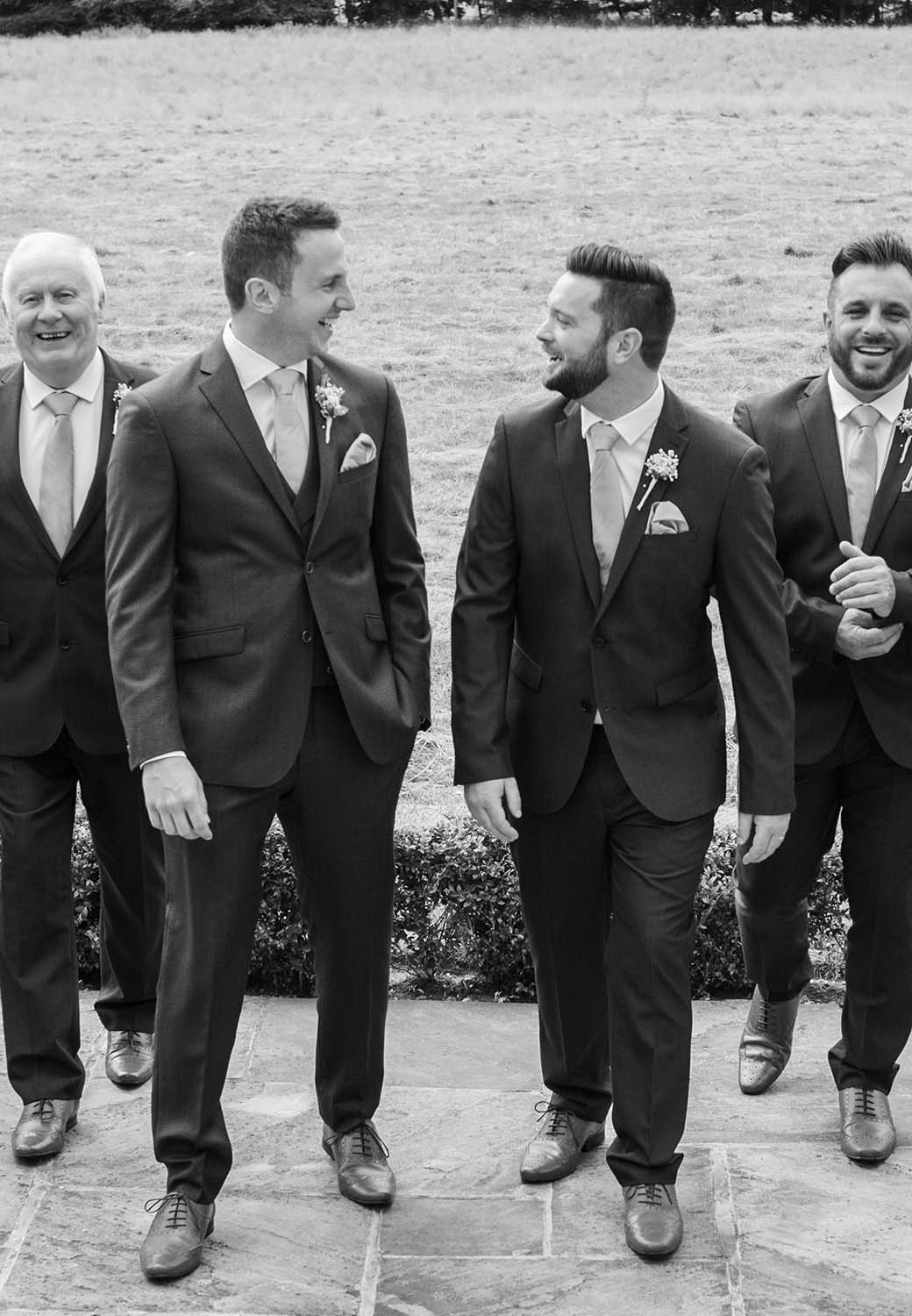 Brockencote Hall Hotel wedding groom and friends